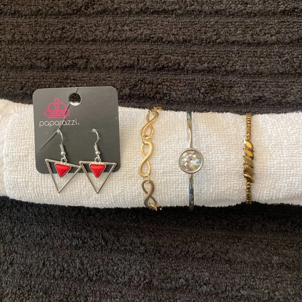 Brand New Paparazzi Jewelry Lot of 4 - Bracelets and Earrings